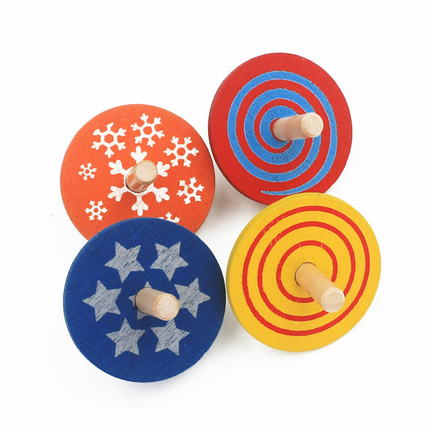 Wooden Spinning Top (4 Pcs)