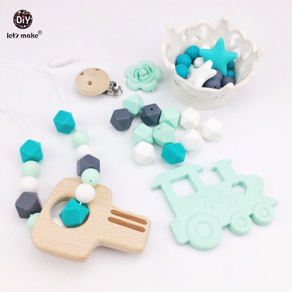 DIY Silicone Beads Teether Bracelets - Train