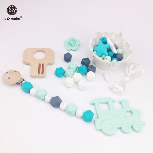 DIY Silicone Beads Teether Bracelets - Train
