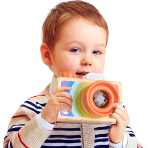 Pretend Toy Wooden Kaleidoscope Camera