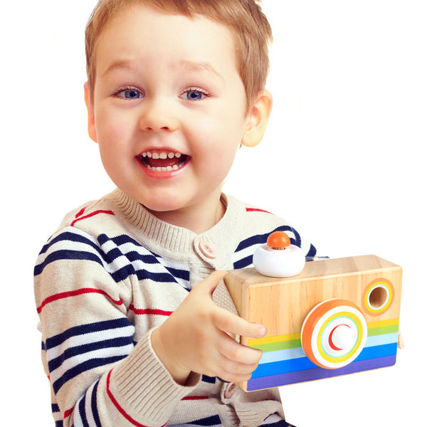 Pretend Toy Wooden Kaleidoscope Camera