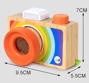 Pretend Toy Wooden Kaleidoscope Camera
