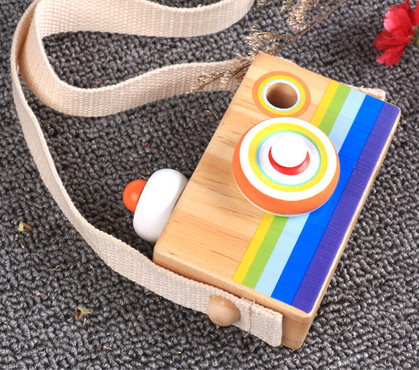 Pretend Toy Wooden Kaleidoscope Camera