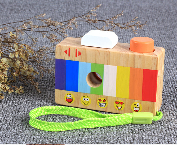 Pretend Toy Wooden Kaleidoscope Camera