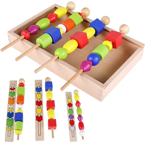 Wooden Beads Matching Wooden Montessori Toy