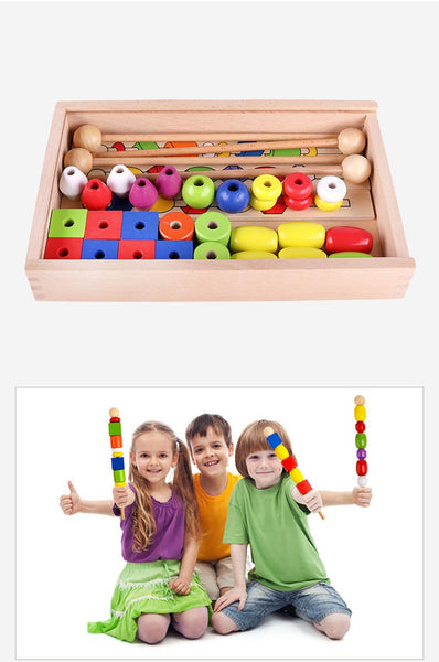 Wooden Beads Matching Wooden Montessori Toy