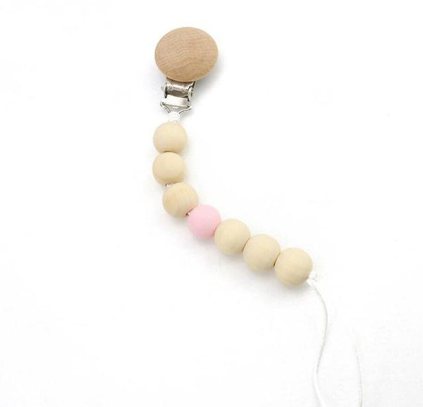 Wooden Beads Teether Pacifier Clip Chain