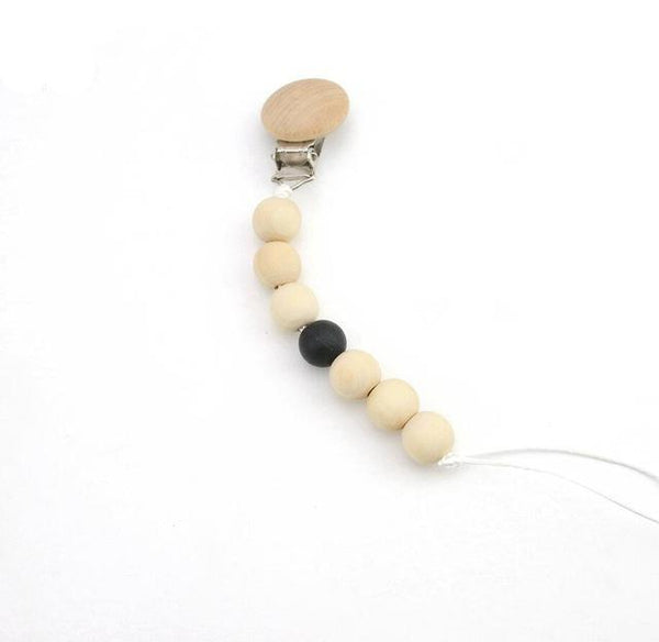 Wooden Beads Teether Pacifier Clip Chain