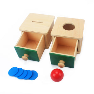 Coin and Ball Drop Box Wooden Montessori Toy (Sold as set or separately)
