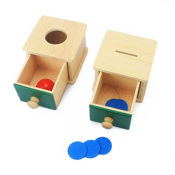 Coin and Ball Drop Box Wooden Montessori Toy (Sold as set or separately)