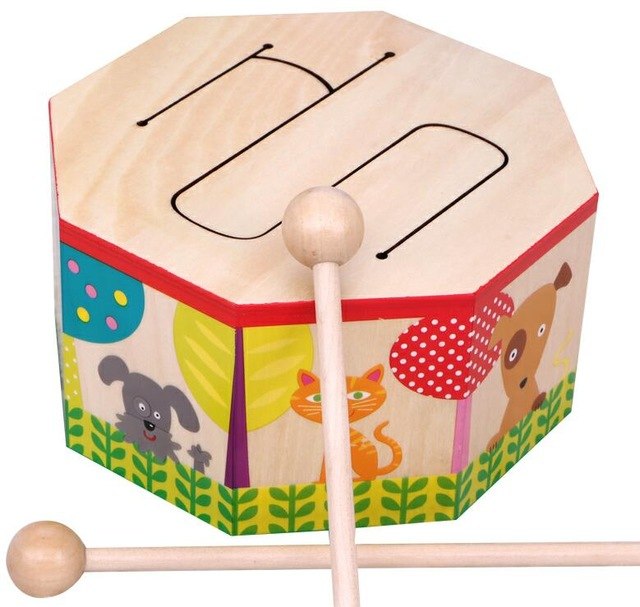 Wooden Toy Drum Animals