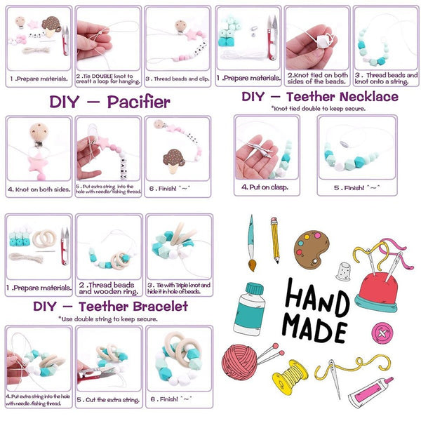 DIY Silicone Beads Teether Bracelet - Flamingo