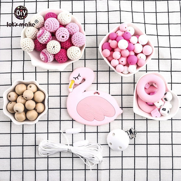 DIY Silicone Beads Teether Bracelet - Flamingo
