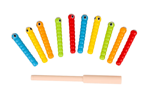 catch the worm toy, kids wooden toy, montessori toy, educational toy