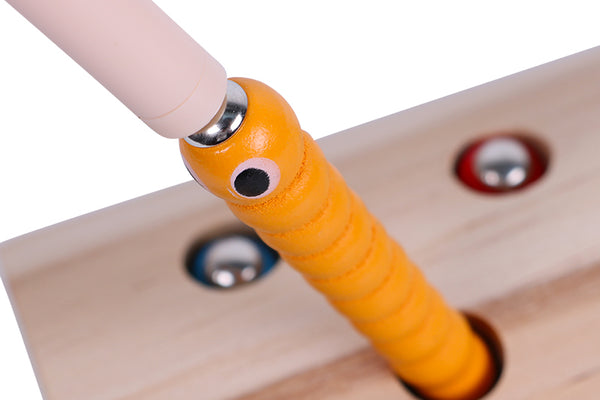 catch the worm toy, kids wooden toy, montessori toy, educational toy